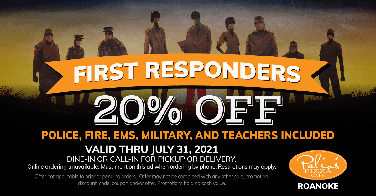 First Responders - Police, Fire, EMS, Military and Teachers 20% Off
